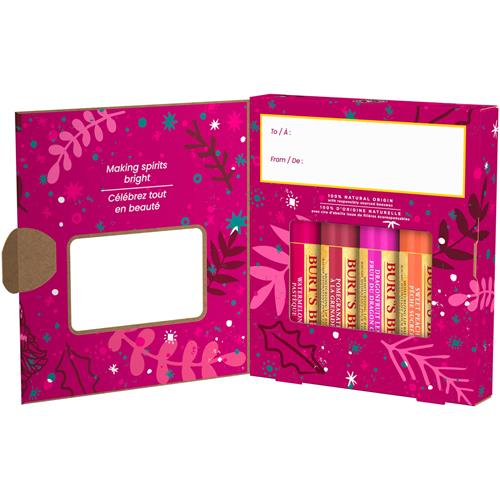 Burts Bees Lip Balm Gift Set, Beeswax Bounty Fruit Mix, Perfect Lip Balms For Gift Baskets, 4-Pack, 0.15 Oz.