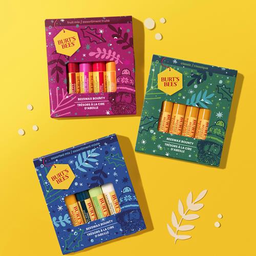 Burts Bees Lip Balm Gift Set, Beeswax Bounty Fruit Mix, Perfect Lip Balms For Gift Baskets, 4-Pack, 0.15 Oz.